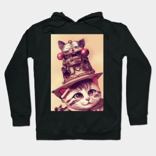 Cute Cat with steampunk hat Hoodie